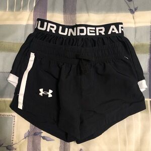 Girls Under Armour Athletic Shorts with Elastic Waistband